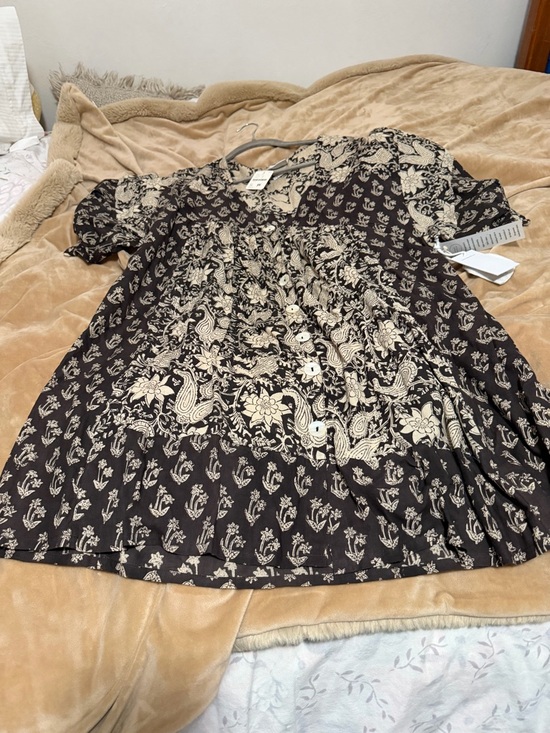 Free People Dresses & Skirts - NWT Free People Kinga Csilla Black and Cream Floral Boho Dress Women’s Medium